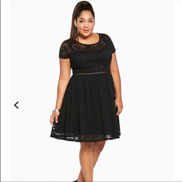 torrid Dresses & Skirts - NWT Torrid Adrsy Black Lace Skater Dress 14
